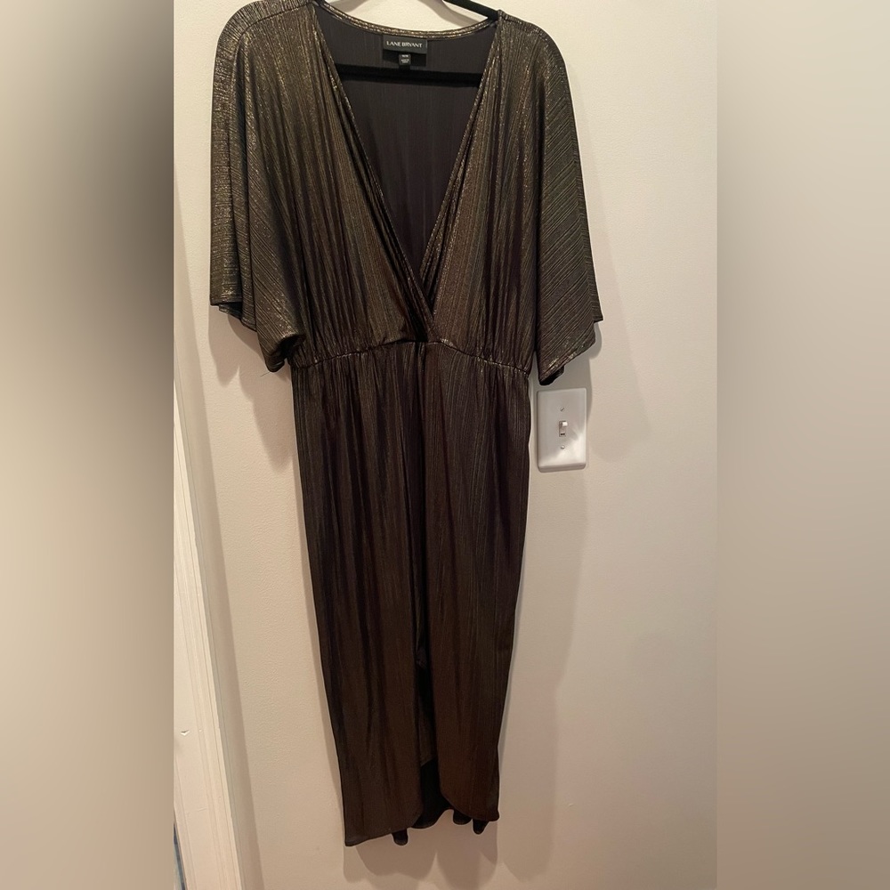 Lane Bryant metallic midi dress
